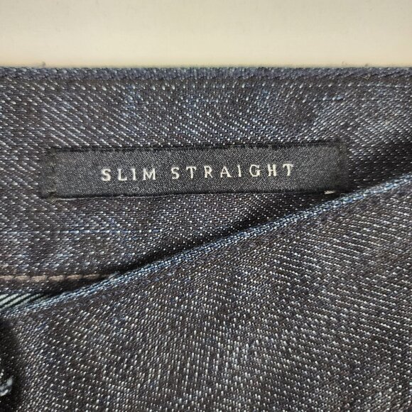 Guess Jeans Mens 34x34 Blue Gray Slim Straight Dark Wash Denim NWT - Picture 5 of 12